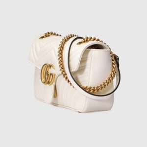 Gucci GG Marmont small matelassé white leather shoulder bag - Eclate shop