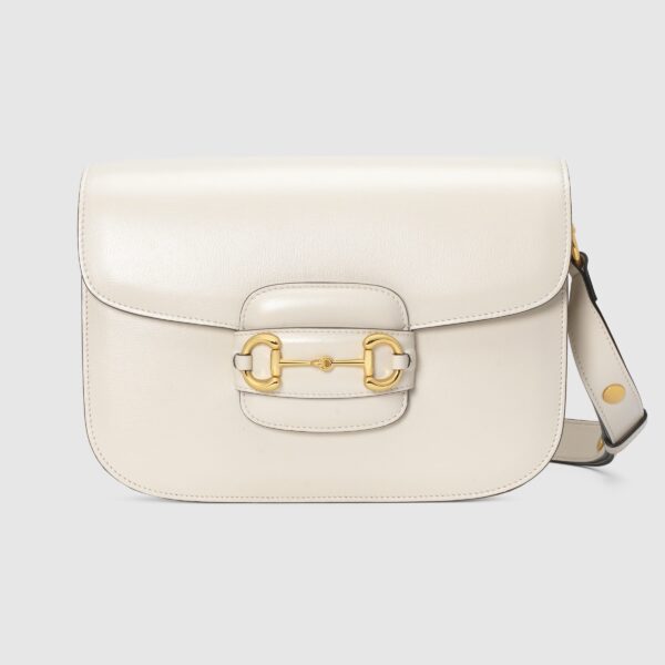 Gucci Horsebit 1955 white leather shoulder bag - Eclate Shop