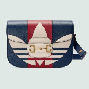 adidas x Gucci Horsebit 1955 dark blue and red leather small bag - Eclate Shop