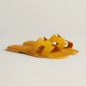 Hermès Jaune Topaze Oran Sandals - Eclate Shop