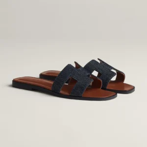 Hermès Denim Oran Sandals - Eclate Shop