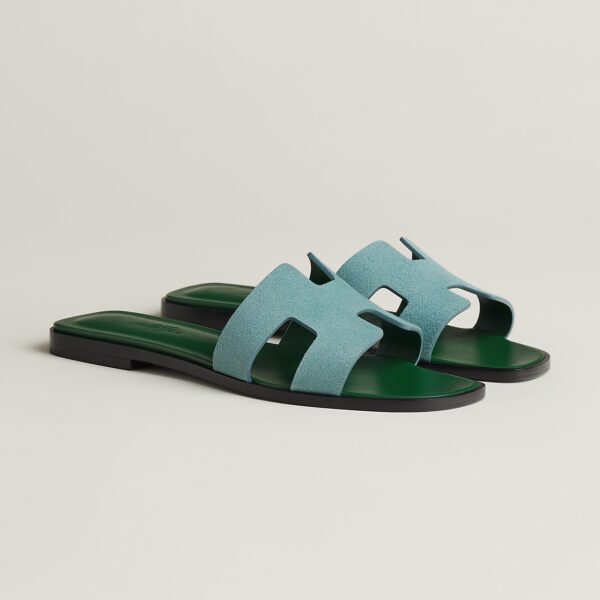 Hermès Vert D'eau Oran Sandals - Eclate Shop