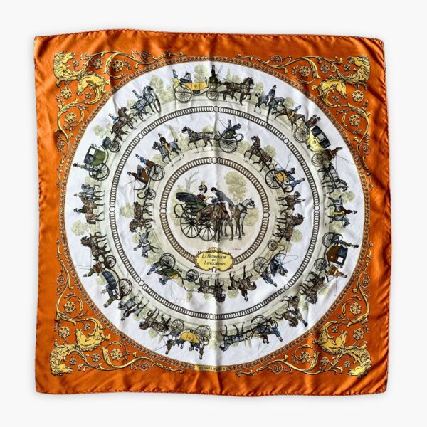 Hermes silk scarf La Promenade de Longchamps - Eclate Shop Europe