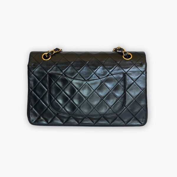 Pre-loved Chanel Classic Flap Handbag - Black lambskin - Eclate Shop