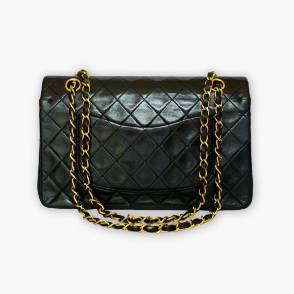 Pre-loved Chanel Classic Flap Handbag - Black lambskin - Eclate Shop