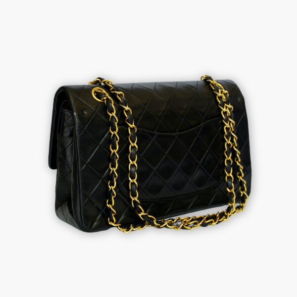 Pre-loved Chanel Classic Flap Handbag - Black lambskin - Eclate Shop