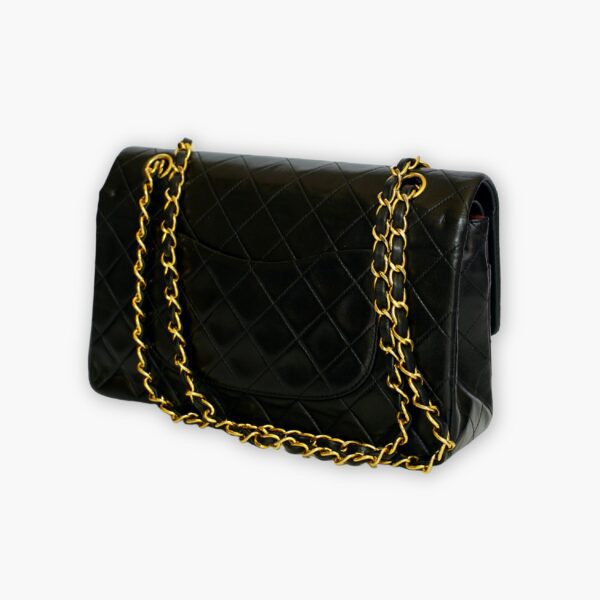 Pre-loved Chanel Classic Flap Handbag - Black lambskin - Eclate Shop