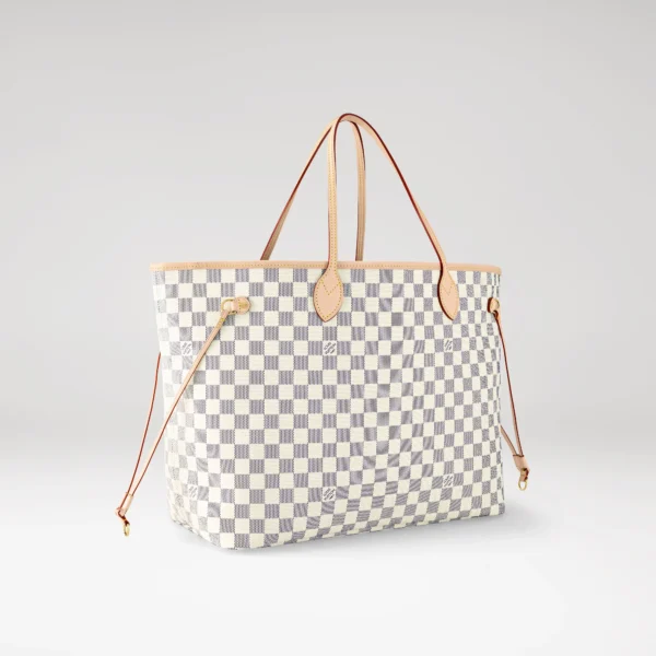 louis vuitton neverfull gm damier azur canvas handbags N41604 PM1 Side view scaled