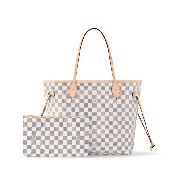 louis vuitton neverfull mm damier azur canvas handbags N41605 PM1 Back view