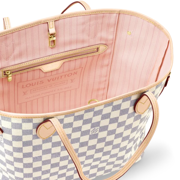 louis vuitton neverfull mm damier azur canvas handbags N41605 PM1 Interior2 view