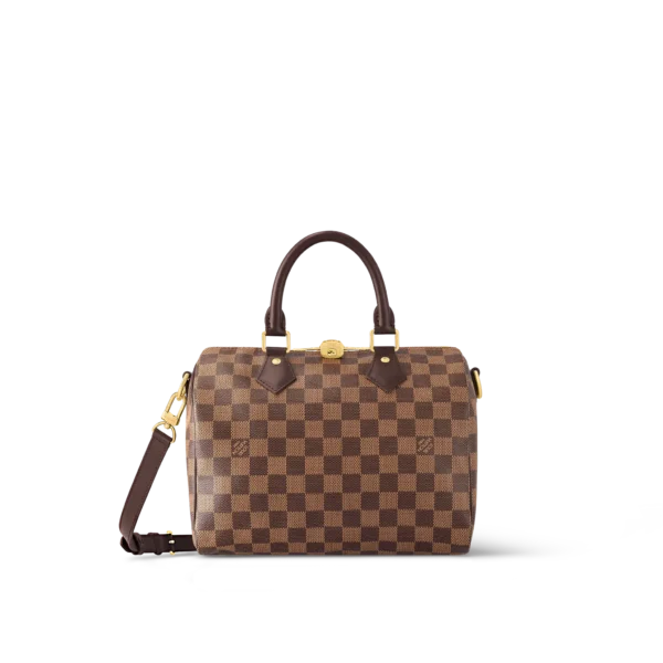 louis vuitton speedy bandouliere 25 damier ebene canvas handbags N41368 PM2 Front view